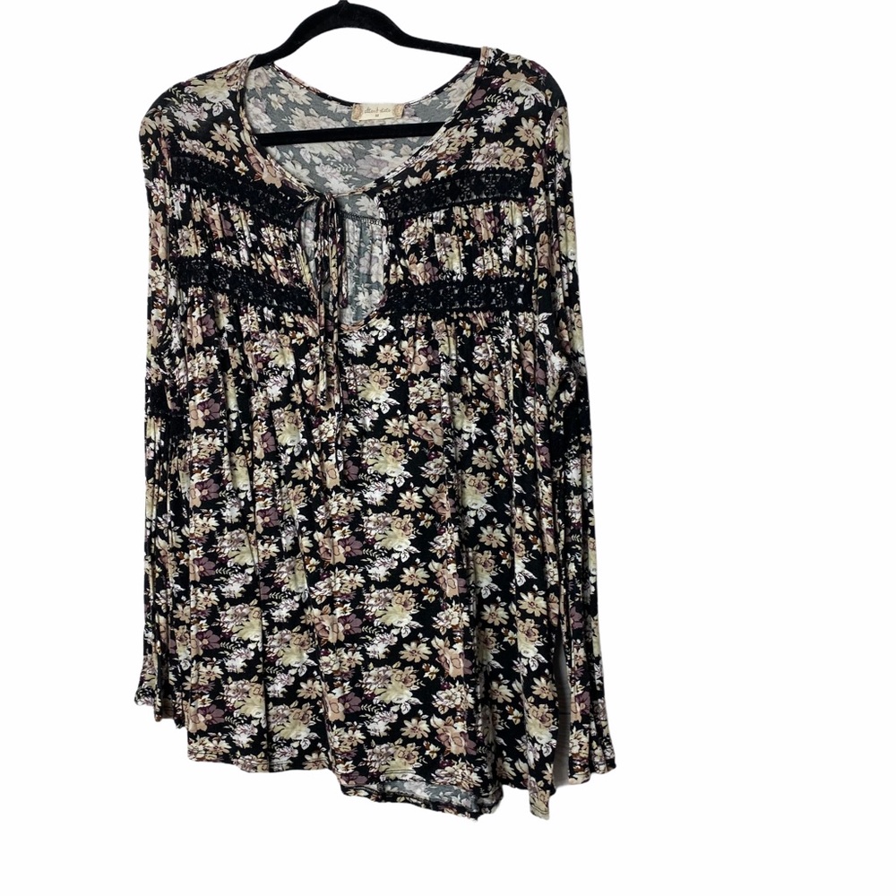 ALTAR'D STATE Floral Cut Out Long Sleeve Top
